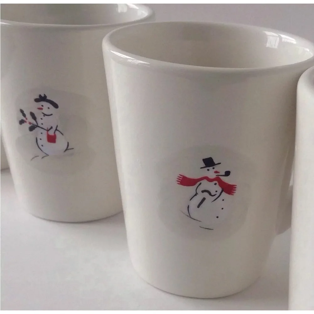 5 Williams Sonoma White Ceramic Mugs
